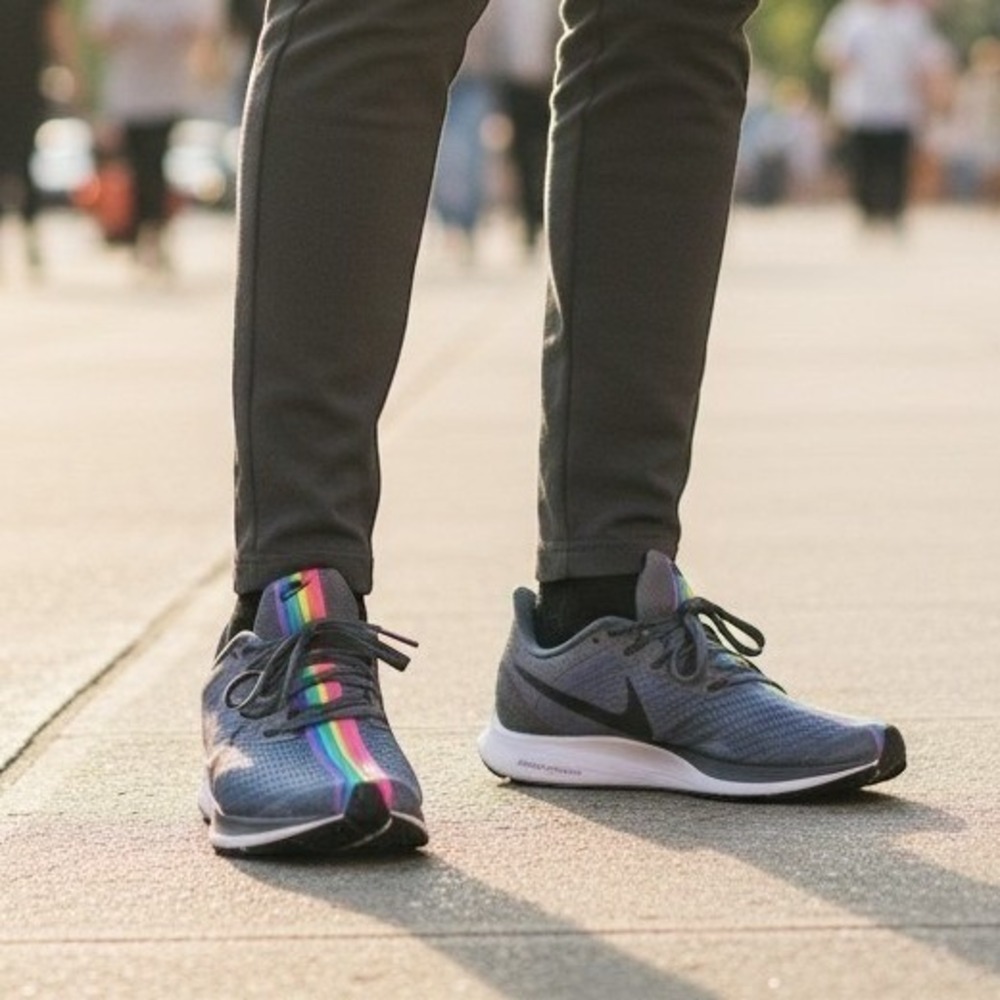 Nike Air Zoom Pegasus 36 BETRUE Pride Rare Men Running Shoes Black Rainbow Sz 12